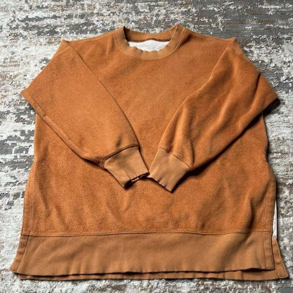 Aerie Textured Fleece Oversized Crewneck Sweatshirt